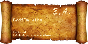 Brém Alba névjegykártya